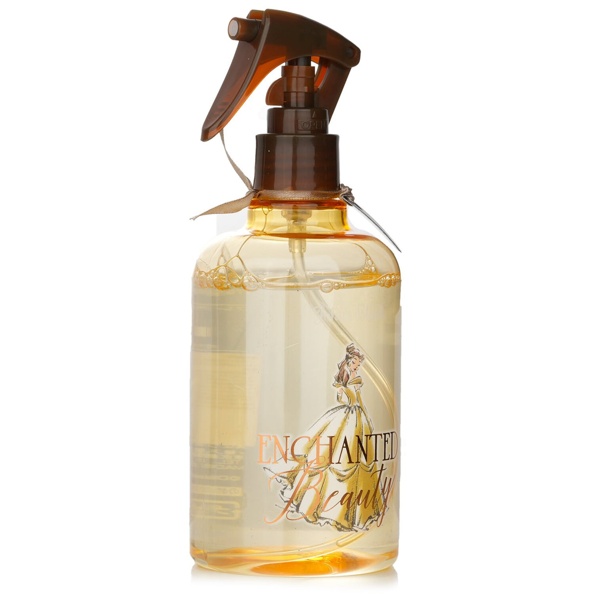 Room mist in elegant packaging, inspired by Belle, with musk and floral notes for a magical home ambiance.