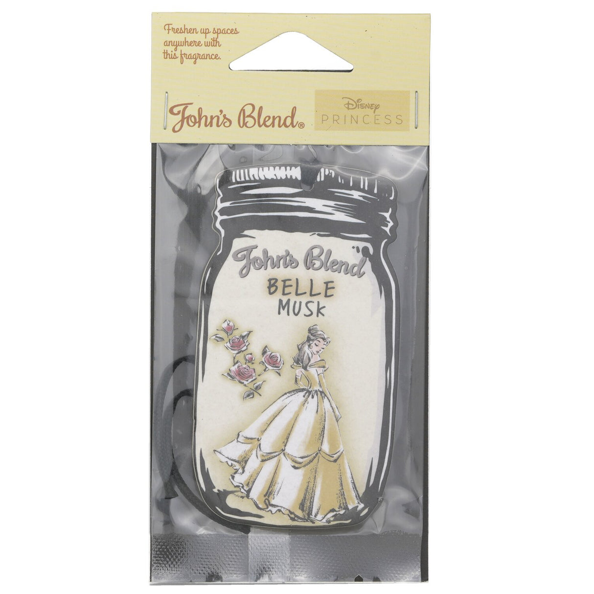 Enchanting Disney Princess air freshener featuring Belle Musk, perfect for creating a warm, floral atmosphere in any space.
