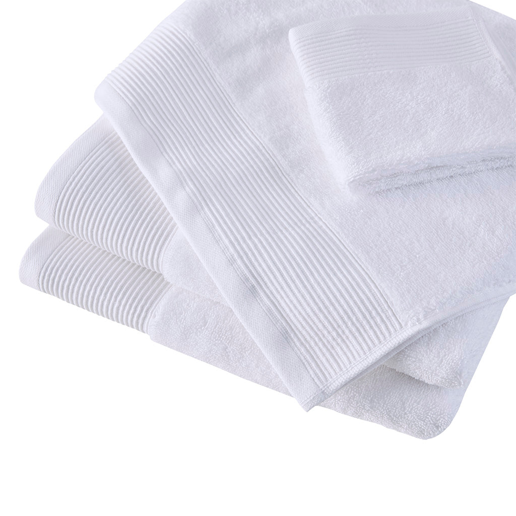 Cloud Linen Retreat Cotton Tencel Antimicrobial 6 Piece Towel Set White