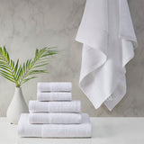 Cloud Linen Retreat Cotton Tencel Antimicrobial 6 Piece Towel Set White