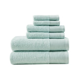 Cloud Linen Retreat Cotton Tencel Antimicrobial 6 Piece Towel Set Seafoam