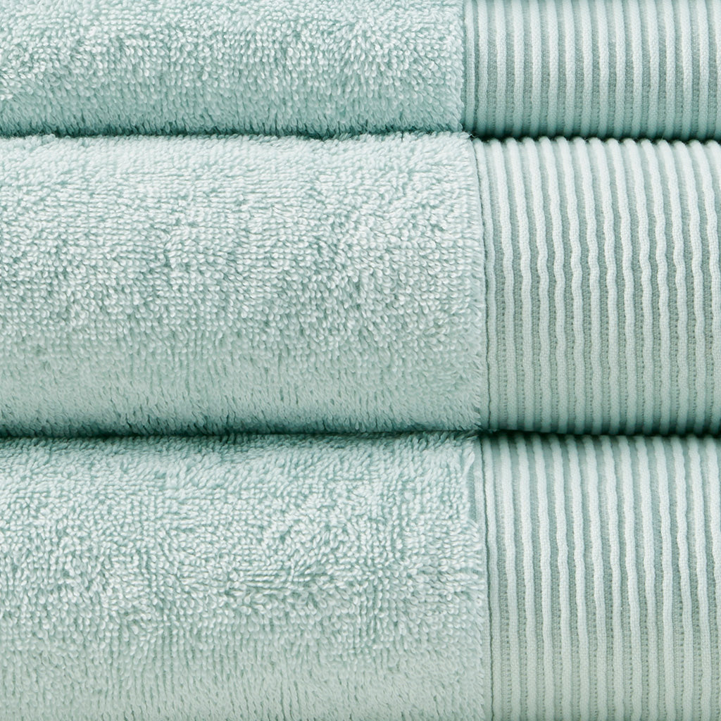 Cloud Linen Retreat Cotton Tencel Antimicrobial 6 Piece Towel Set Seafoam