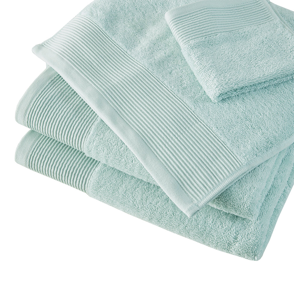 Cloud Linen Retreat Cotton Tencel Antimicrobial 6 Piece Towel Set Seafoam