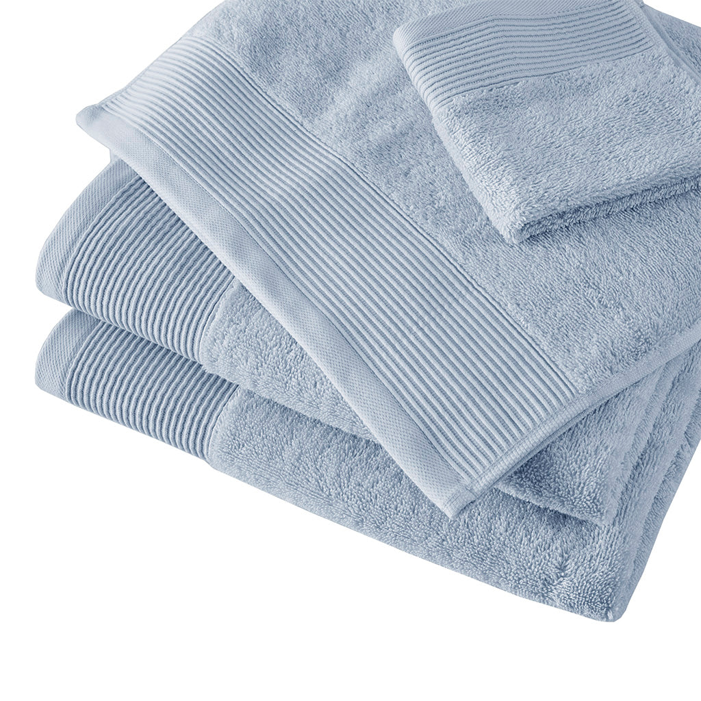 Cloud Linen Retreat Cotton Tencel Antimicrobial 6 Piece Towel Set Blue