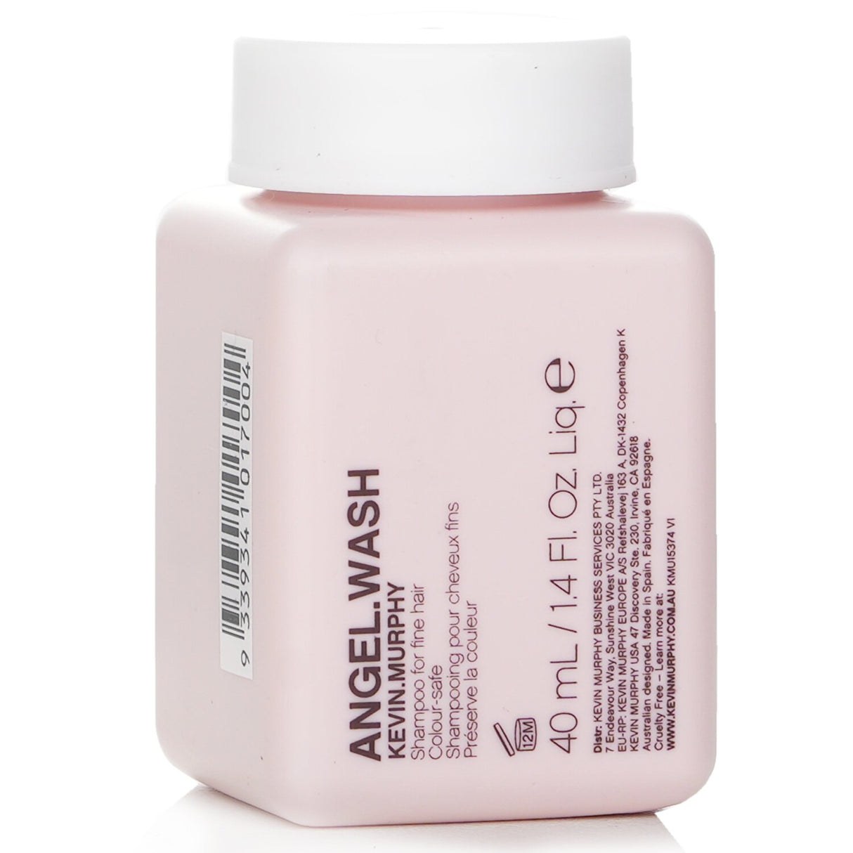 40ml Kevin.Murphy Angel.Wash shampoo, perfect for fine, color-treated hair; enhances volume and nourishment without weight.