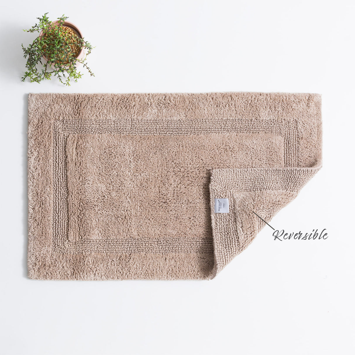 Renee Taylor Soho Cotton Reversible Bath Mat 50 x 80cms Mocha