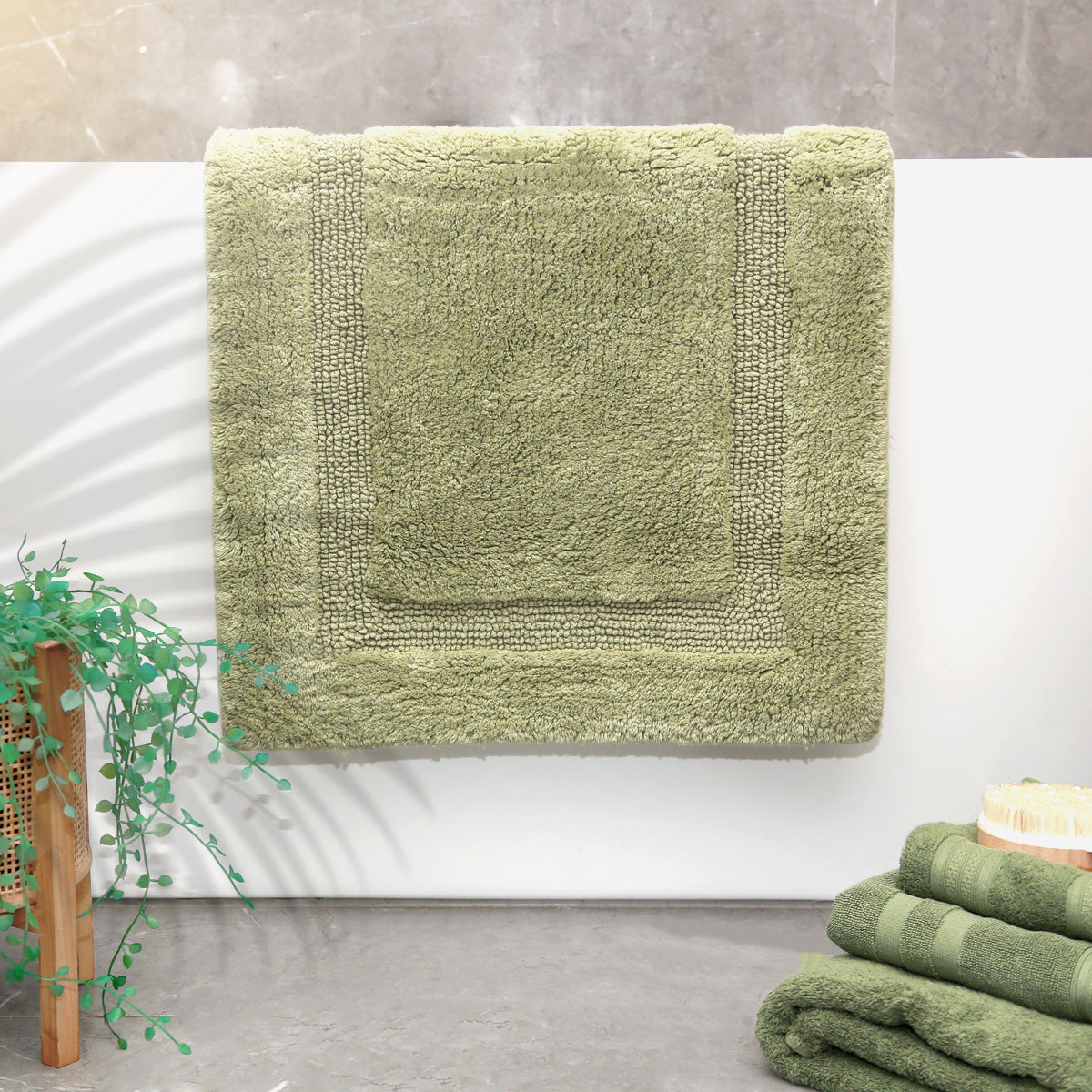 Renee Taylor Soho Cotton Reversible Bath Mat 50 x 80cms Khaki