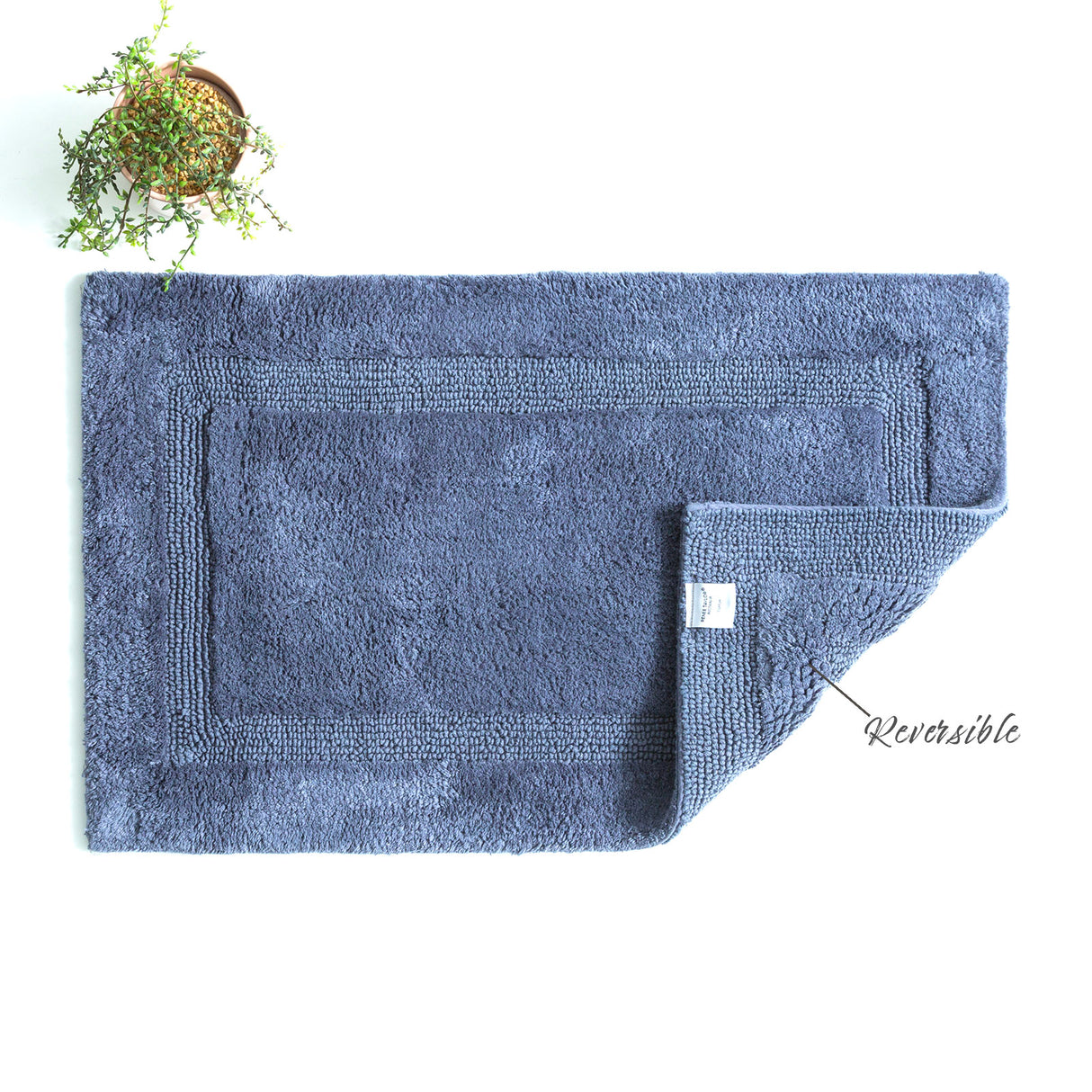 Renee Taylor Soho Cotton Reversible Bath Mat 50 x 80cms Blue