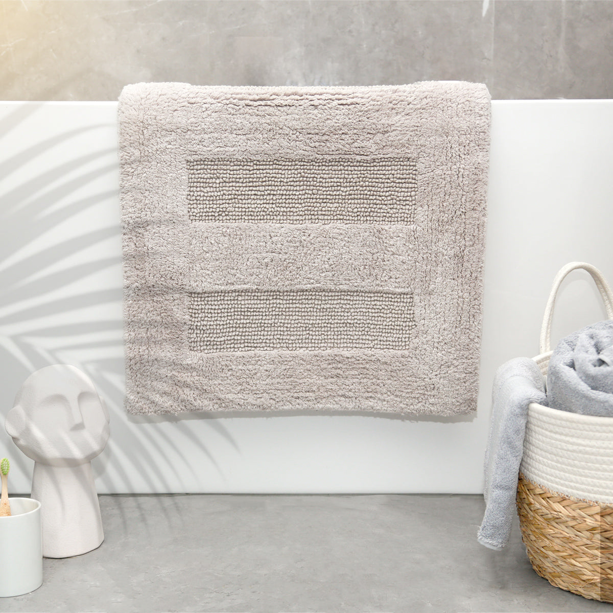 Renee Taylor Retreat Cotton Reversible Bath Mat 50 x 80cms Sand