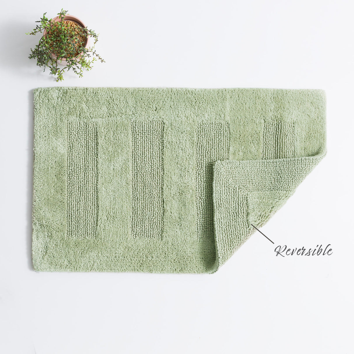 Renee Taylor Retreat Cotton Reversible Bath Mat 50 x 80cms Khaki