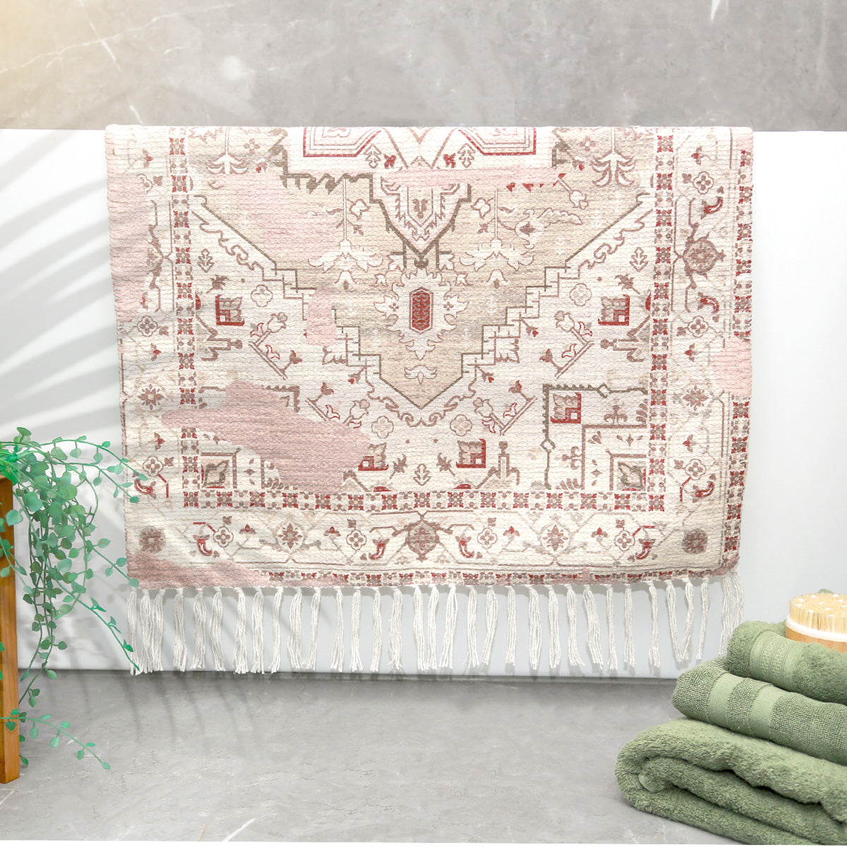Renee Taylor Athens Vintage Handwoven Bath Rug 65 x 110cms