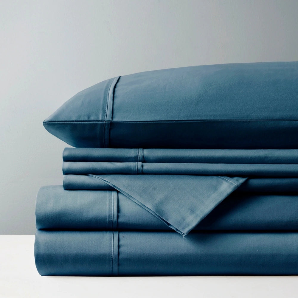 Park Avenue 600 TC Egyptian Cotton Sateen Sheet Set Deep King Indigo