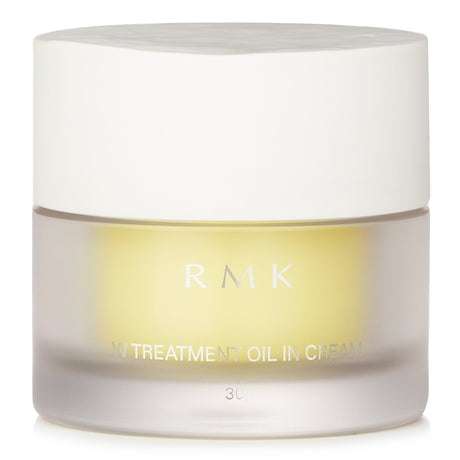 Luxurious RMK - W Treatment Oil In Cream, 30g, hydrates skin with a moisture seal formula for a plump, youthful glow.