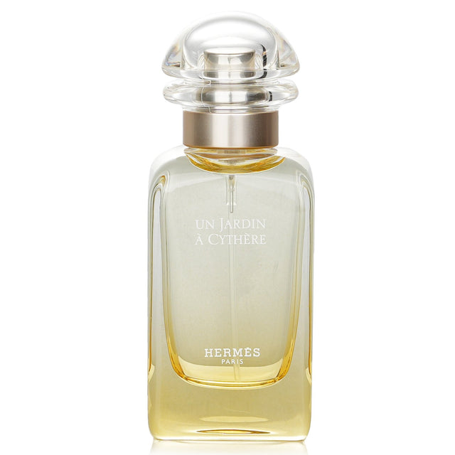 Hermes Un Jardin A Cythere Eau De Toilette Spray in a 50ml bottle, featuring refreshing citrus, floral, and herbal notes.