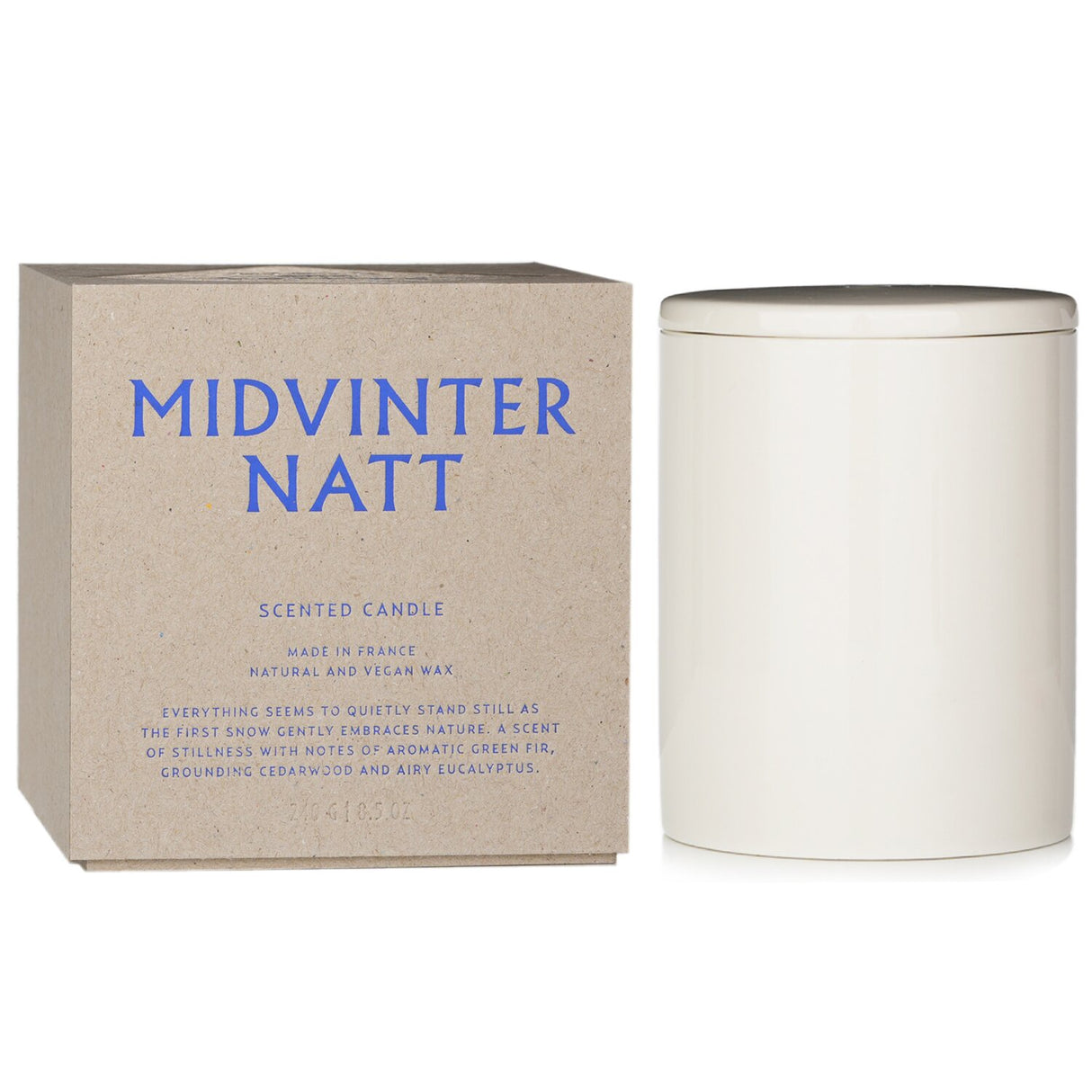Midvinternatt Scented Candle by Bjork & Berries, 240g; a winter-inspired, eco-friendly candle that creates a cozy ambiance.