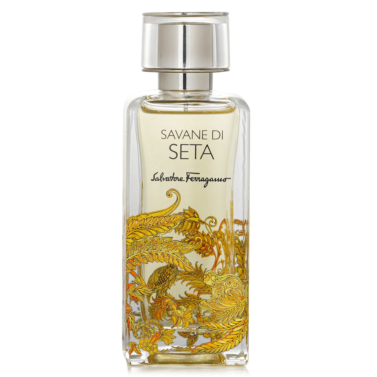 Elegant Salvatore Ferragamo Savane Di Seta Eau De Parfum Spray, 100ml; a luxurious blend of citrus, floral, and woody notes.