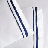 Renee Taylor Cloud 1000 TC Egyptian Cotton Sheet Set Super King White Navy