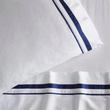 Renee Taylor Cloud 1000 TC Egyptian Cotton Sheet Set Super King White Navy