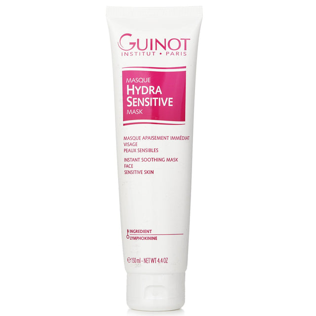 Guinot Hydra Instant Soothing Mask for sensitive skin, providing hydration and relief while reducing redness and tightness.