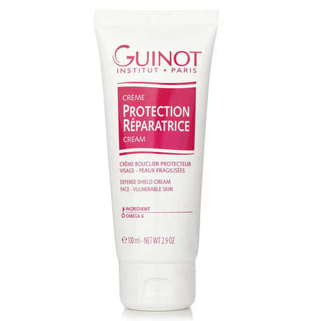 Guinot Protection Reparatrice Cream in 100ml, nourishes, soothes, and defends skin against environmental aggressions.