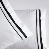 Renee Taylor Cloud 1000 TC Egyptian Cotton Sheet Set Deep Queen White Charcoal