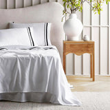 Renee Taylor Cloud 1000 TC Egyptian Cotton Sheet Set Deep Queen White Charcoal