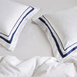Renee Taylor Cloud 1000 TC Egyptian Cotton Euro P/Case White Navy