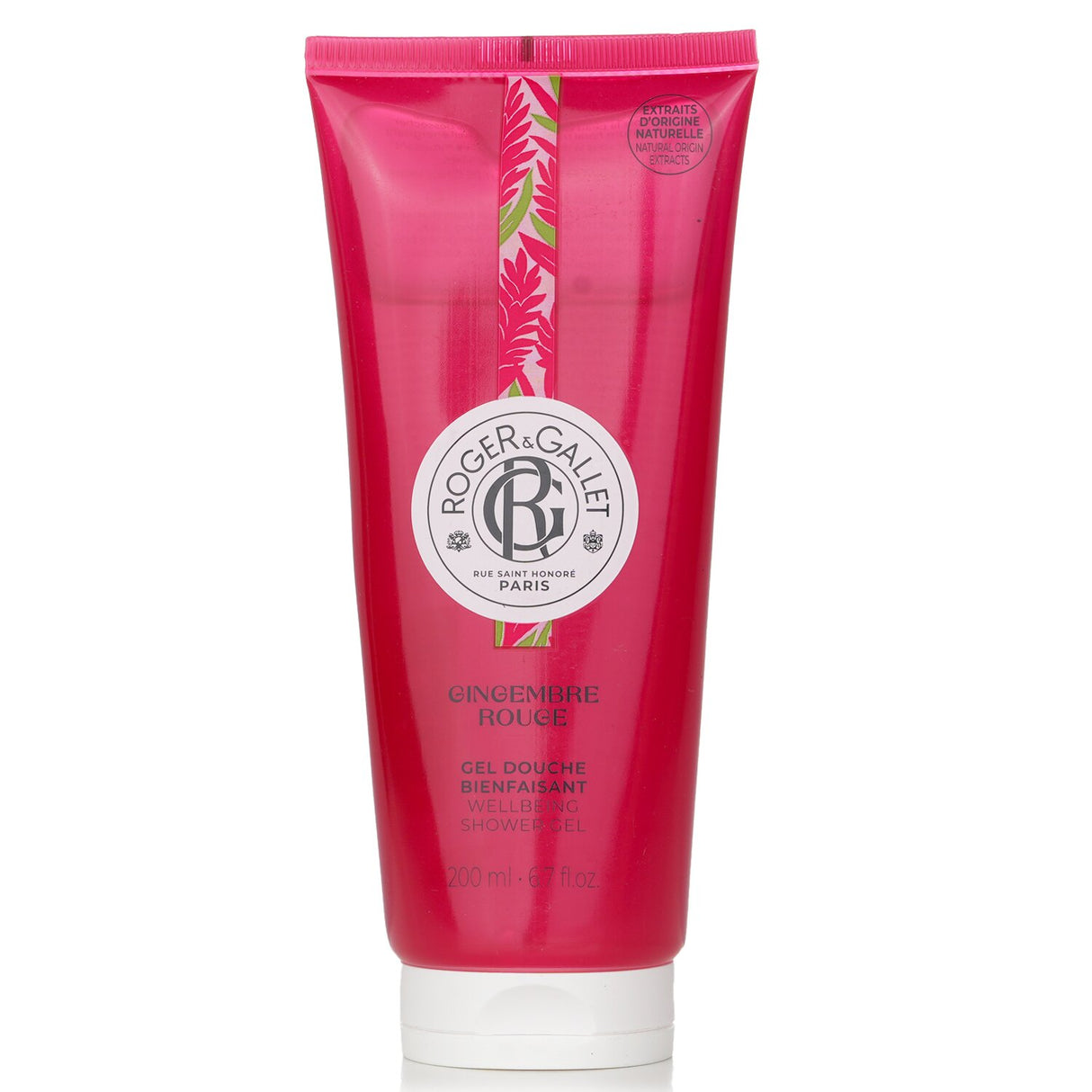 Revitalizing Roger & Gallet Gingembre Rouge Shower Gel in 200ml, infused with ginger for an uplifting and aromatic shower experience.