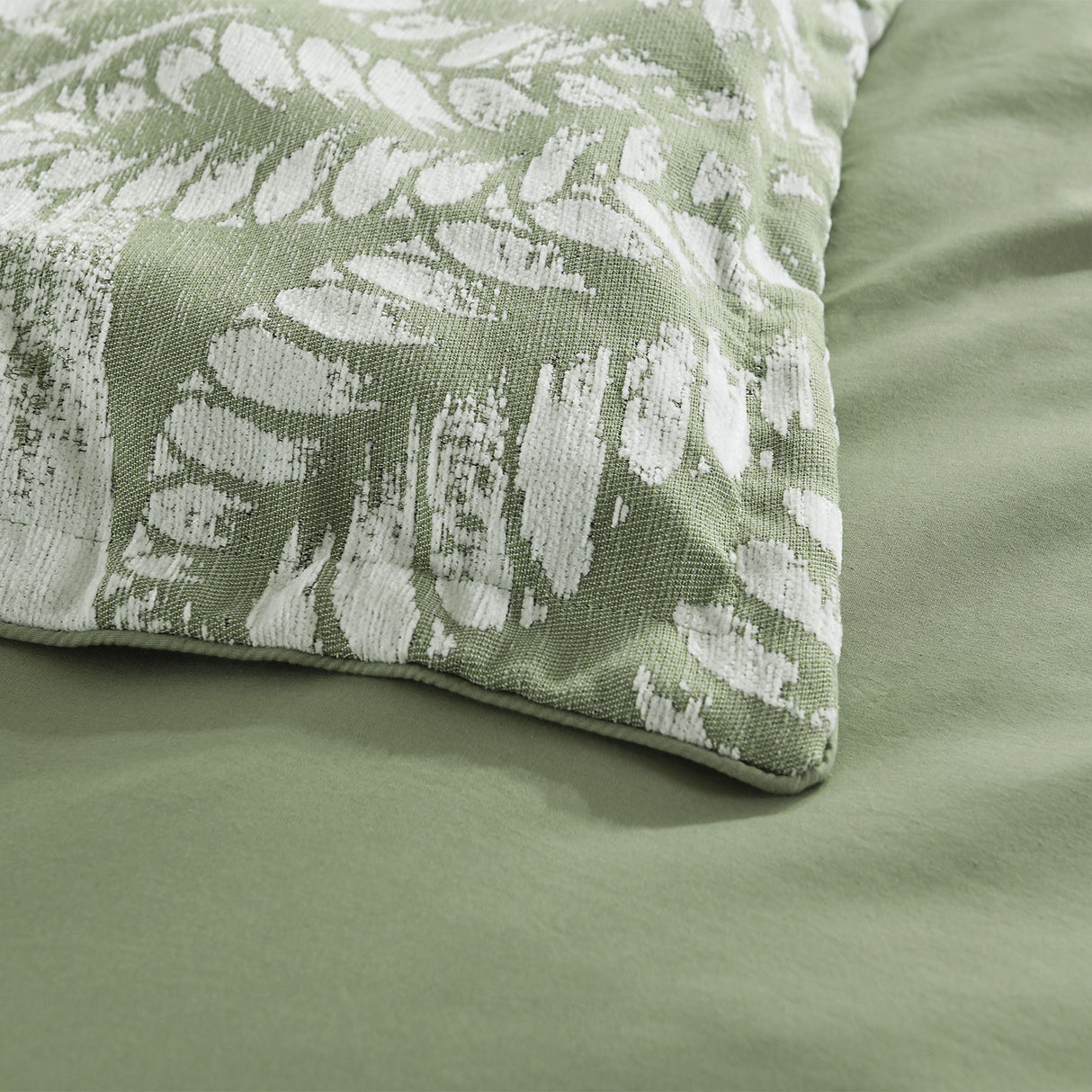 Renee Taylor Lansfield Jacquard Quilt Cover Set Super King Sage