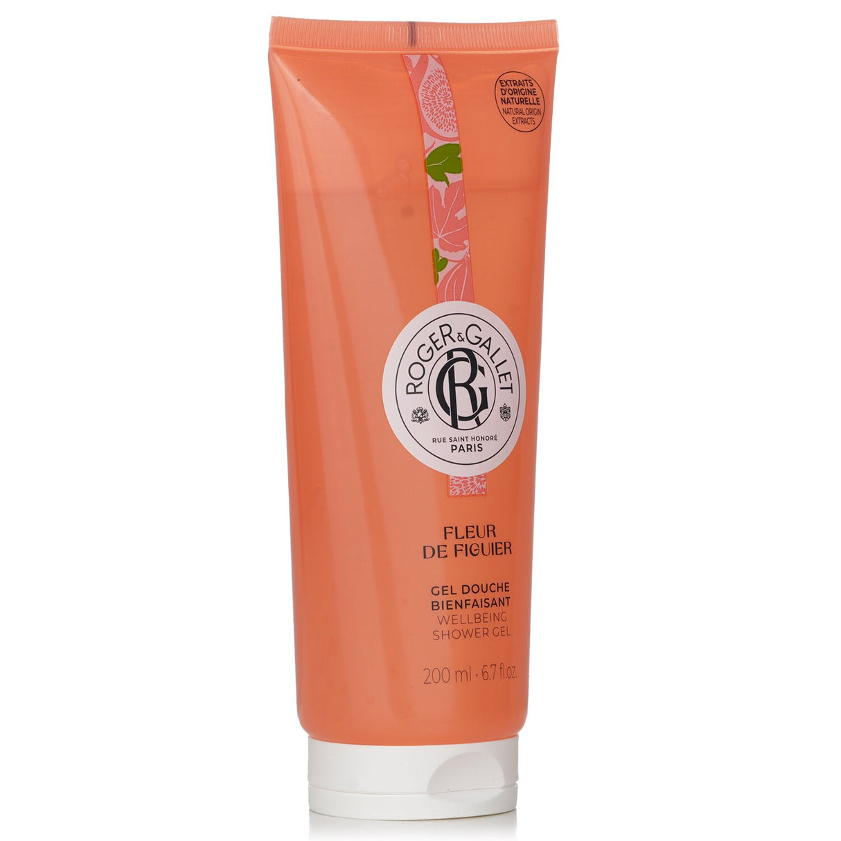 Luxurious 200ml shower gel with fig essence, nourishing skin while creating a soothing, spa-like experience.