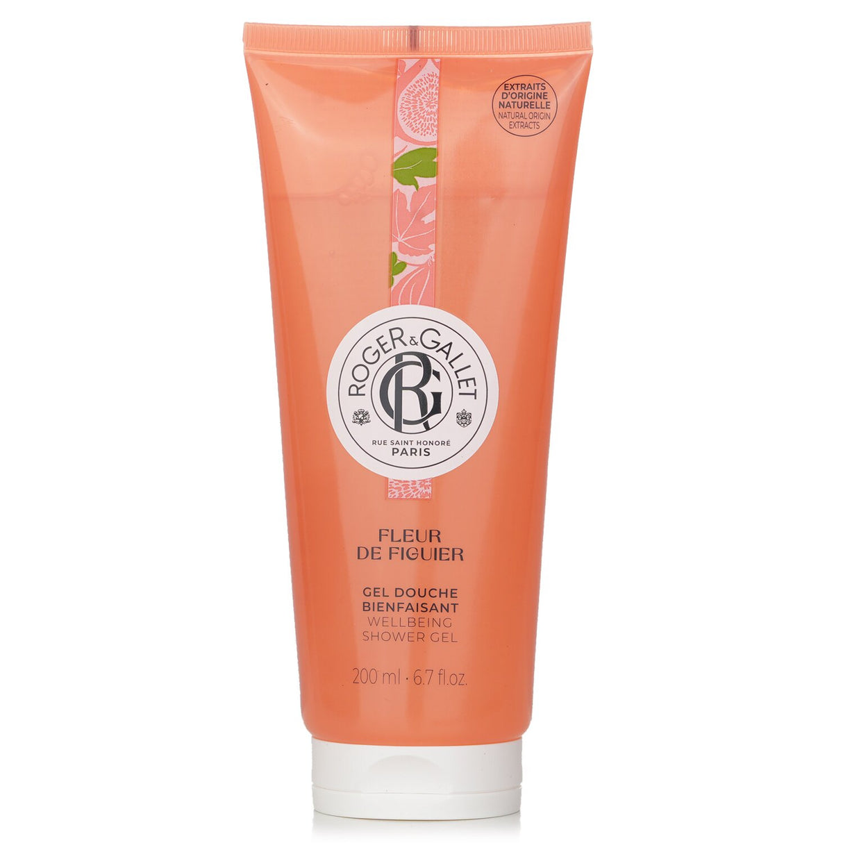 Roger & Gallet Fleur De Figuier Shower Gel, 200ml - nourishing, fig-scented formula for a refreshing and soothing shower experience.