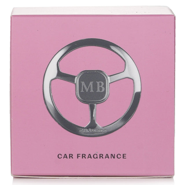 Luxurious car fragrance resembling a vintage steering wheel with exotic notes of pink pepper, vanilla, and cedarwood.