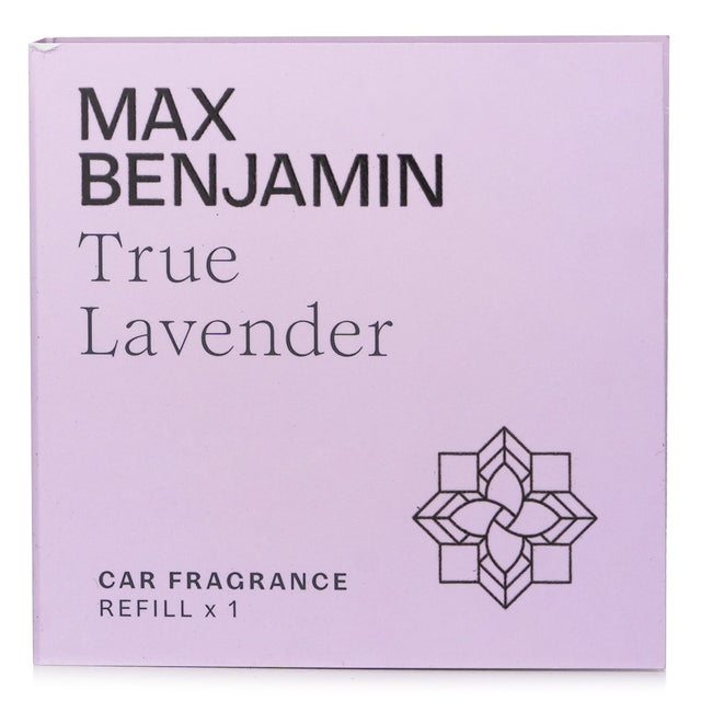 Max Benjamin car fragrance refill in True Lavender, offering a calming lavender scent for a refreshing driving experience.