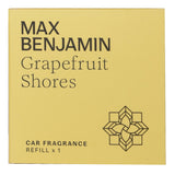 Max Benjamin Car Fragrance Refill in Grapefruit Shores, a citrusy blend evoking tropical mornings for a fresh driving experience.