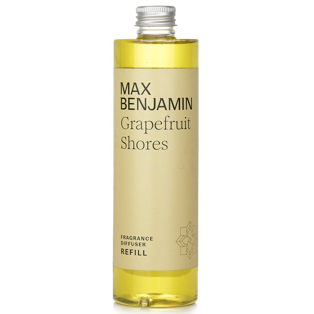 Max Benjamin Grapefruit Shores 300ml fragrance refill, featuring zesty grapefruit and orange flower for a refreshing home ambiance.