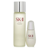 SK II Ultraura Care Essentials Collection featuring Facial Treatment Essence and Genoptics Ultraura Essence for radiant skin.