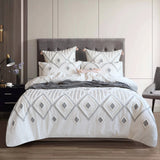 Renee Taylor Zuma Stone Washed Tufted Quilt Cover Set Double