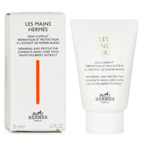 Luxurious Hermes hand cream with white mulberry extract, hydrating and protecting for revitalized, soft hands.