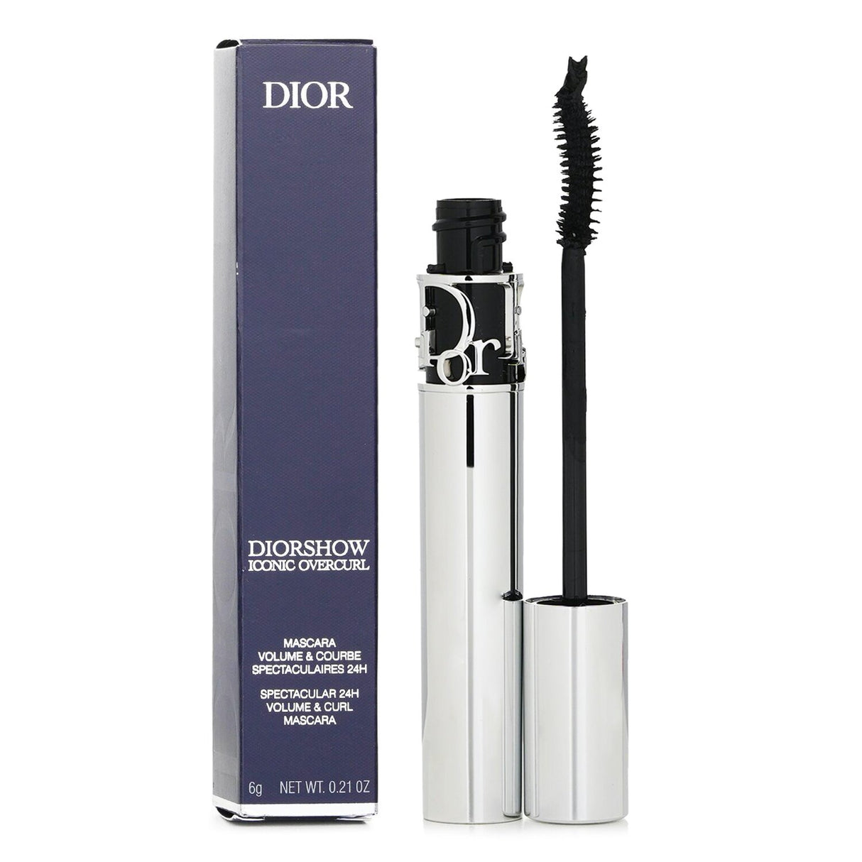 Christian Dior Diorshow Iconic Overcurl Mascara #90 Black, 6g—features a curved wand for dramatic curls, volume, and flawless definition.