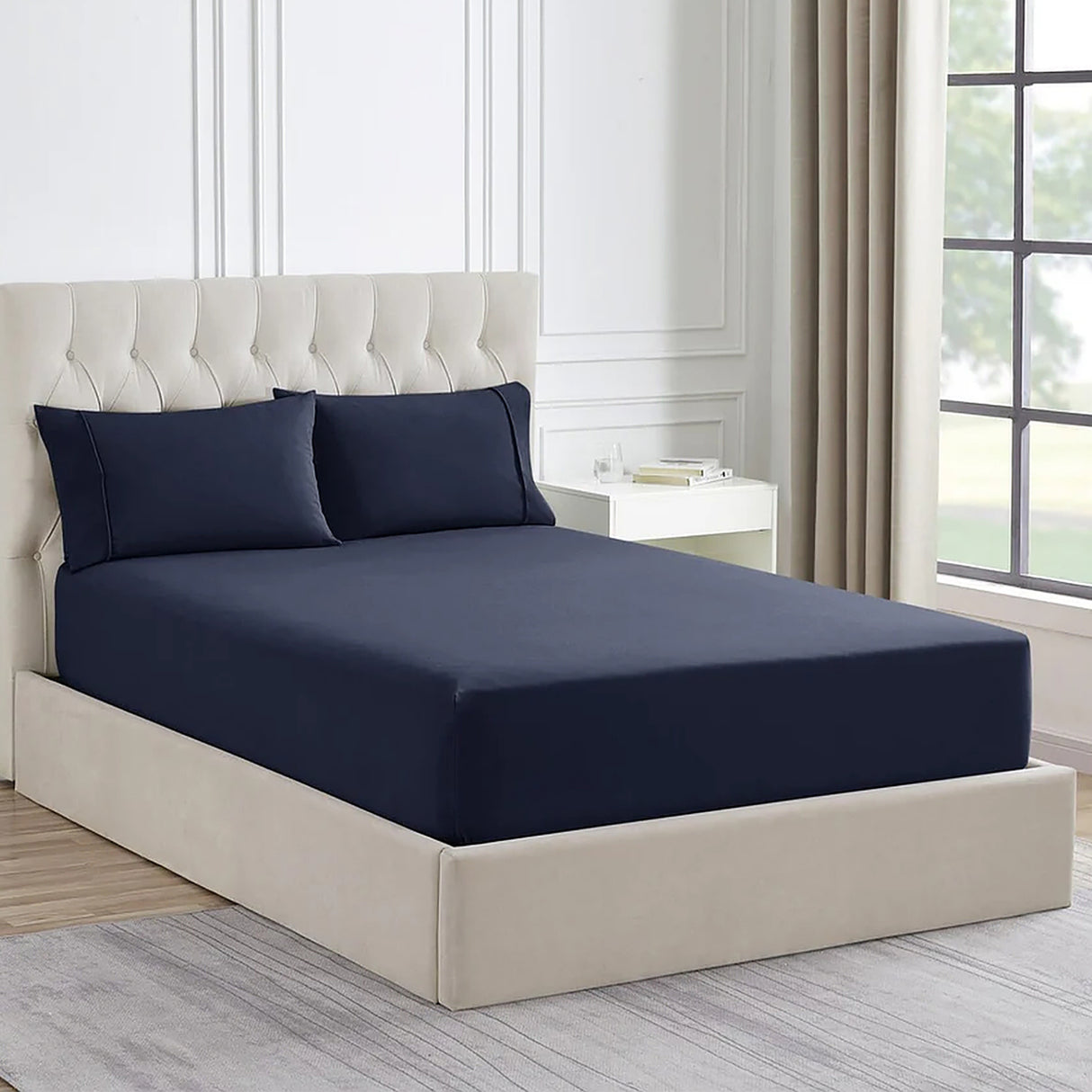 Ddecor Home 1500 Thread count Premium Cotton Blend Combo Sheet Set King Indigo