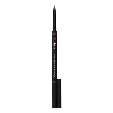 Lilybyred Skinny Mes Brow Pencil in Medium Brown, featuring a 1.5mm tip for precise brow definition and a spiral brush for blending.