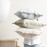 Kent Stripe Cushion Twin Pack 50 x 50cms Polyester Fill - Natural