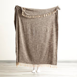 Renee Taylor Surrey Chevron Yarn-Dyed Throw 130 x 170cms Coal