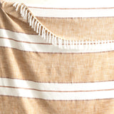 Renee Taylor Modena Stripe Stone Washed Yarn-Dyed Throw 130 x 170cms Tan