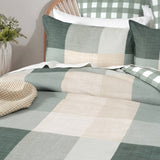 Renee Taylor 300 TC Cotton Reversible Quilt Cover Set Queen Cooper Checks