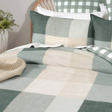 Renee Taylor 300 TC Cotton Reversible Quilt Cover Set Super King Cooper Checks