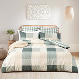 Renee Taylor 300 TC Cotton Reversible Quilt Cover Set Double Cooper Checks