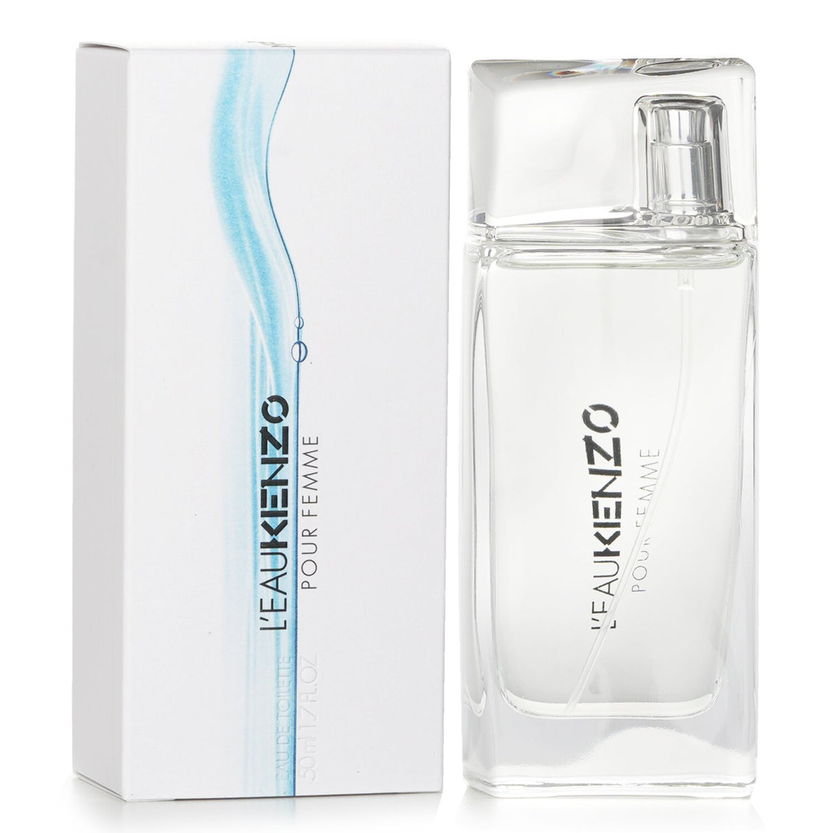 Kenzo L'EAU Pour Femme Eau De Toilette Spray in a elegant 50ml bottle, featuring fresh floral notes and a woody base.