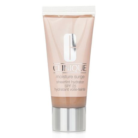 Clinique Moisture Surge Sheertint Hydrator SPF 25: Tinted moisturizer offering 12-hour hydration and natural finish for all skin types.
