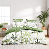 Renee Taylor 300 TC Cotton Reversible Quilt Cover Set Double Noosa Palm